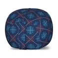 thumbnail image 1 of Nordic Storage Toy Bag Chair, Checkered Pattern with Vintage Snowflake Motifs Norwegian Traditional Xmas, Stuffed Animal Organizer Washable Bag, Large Size, Blue Beige Scarlet, by Ambesonne, 1 of 3
