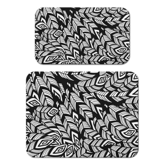 Nordic Style Absorbent Coffee Mat, Leak-Proof Dish Drying Pad with Boho Chic Patterns, Durable Non-Slip Kitchen Mat for Coffee Bar & Countertop Protection