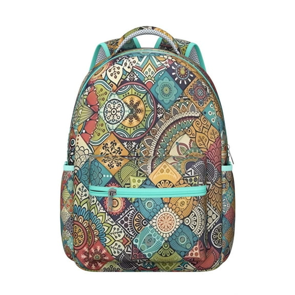 Nordic Style Adjustable Strap School Backpack for Student, Waterproof and Scratch-Resistant, Featuring Earthy Aesthetic Floral Design, Perfect for School, Camping, and Gym Sessions