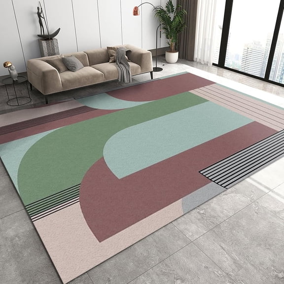 Nordic Style Area Rugs, Irregular Geometric Pattern Outdoor Carpet, Non-Shedding Indoor Carpet Foldable Non Slip Rug for Bedroom Living Room Study Playing Home Decor Mats-4ft x 6ft