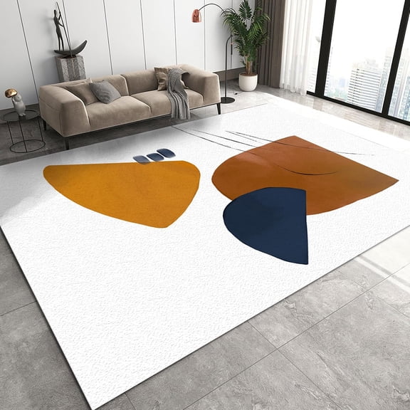 Nordic Style Area Rugs, Irregular Watercolor Pattern Hallway Carpet, Modern Non-Shedding Indoor Carpet Foldable Non Slip Rug for Home Living Room Bedroom Office Decor Mats-4ft x 8ft