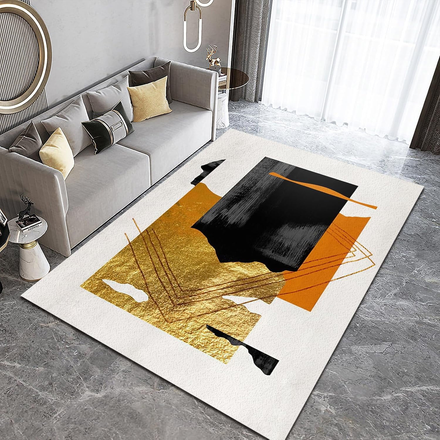 Study Rugs Nordic Style Area Rugs, Mid Century Vintage Aesthetic Hallway Carpet ...