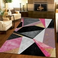 thumbnail image 1 of Nordic Style Area Rugs, Pink Black Irregular Geometric Abstract Pattern Floor Carpet, Modern Non-Shedding Indoor Foldable Non Slip Rug for Living Room Bedroom Office 5ft x 8ft, 1 of 6
