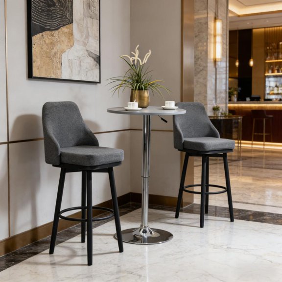Nordic Style Bar Stools,Set of 2 Swivel Kitchen Chairs,for Your Home