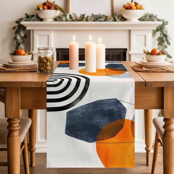 Nordic Style Bohemian Arch Sun Table Runner 70 Inches Long,Kitchen Dining Tablerunners Modern Abstract Arts Linen Table Runners Dresser Scarves for Home Dinner Wedding Holiday Party Decor