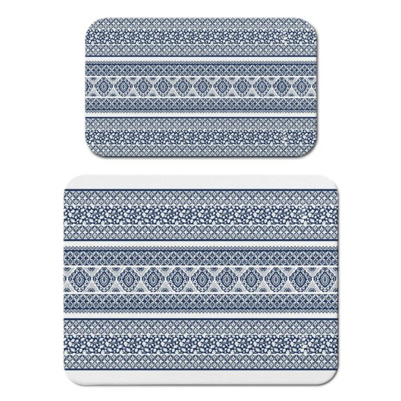 Nordic Style Coffee Mat, 18x24+19.5x12in Absorbent Dish Drying Pad with Boho Chic Patterns, Leak-Proof Non-Slip Kitchen Counter Mat for Coffee Bar