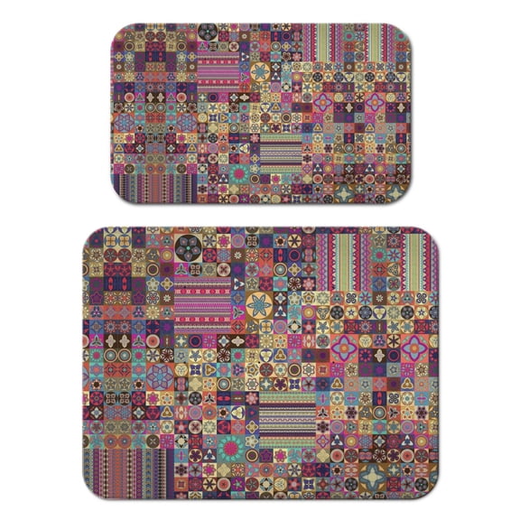 Nordic Style Coffee Mat, Absorbent Dish Drying Pad with Boho Chic Patterns, Leak-Proof Non-Slip Kitchen Counter Mat