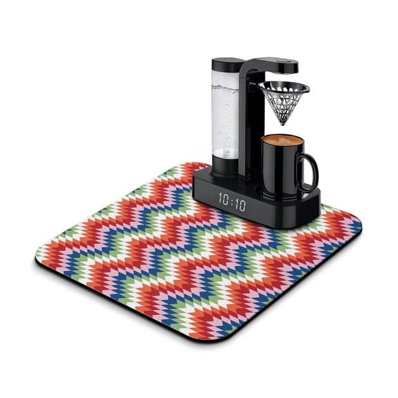 Nordic Style Coffee Mat, Absorbent Dish Drying Pad with Boho Chic Patterns, Leak-Proof Non-Slip Kitchen Counter Mat