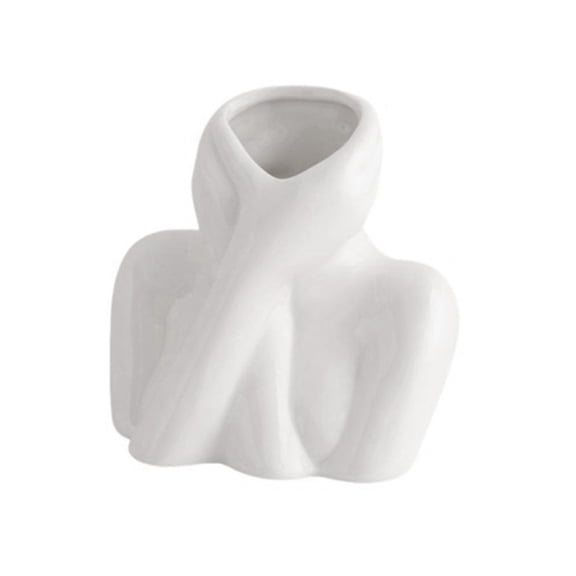 Nordic Style Flower Vase Women Body Half Face Pot Ceramic Art Crafts Bedroom Living Desktop Decoration A