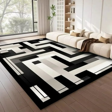 Nordic Style Geometric Large Rugs for Living Room Modern ration Home Carpet Light Luxury Bedroom Rug Non-slip Washable Mat