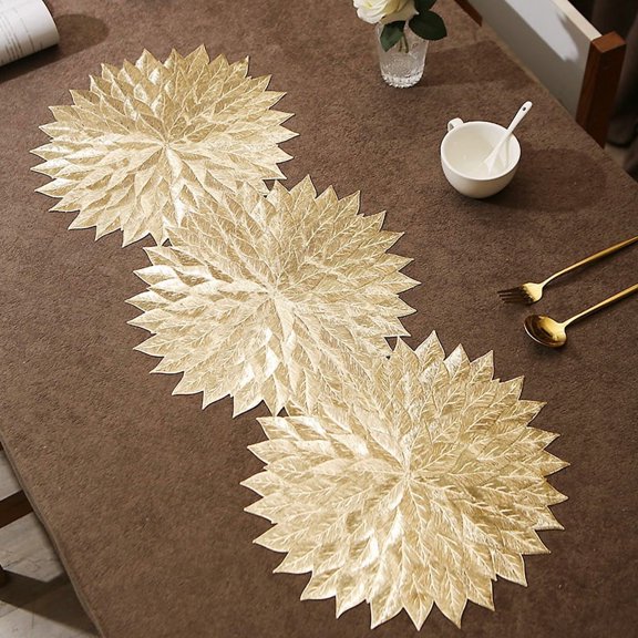 Nordic Style Leaf PVC Table Runner | Elegant Insulation Mat for Dining & Events