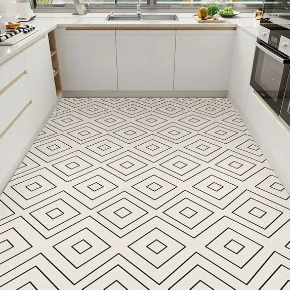 Nordic Style Living Room Rug PVC Leather Kitchen Mat Non-slip Soft Bedroom Carpets Balcony Lounge Rugs Customizable Doormat