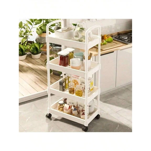  Nordic Style Mobile Storage Cart - Detachable Tiered Design With 360 ° Swivel Wheels, Multi-Scenario Storage Solution For Kitchen, Bathroom