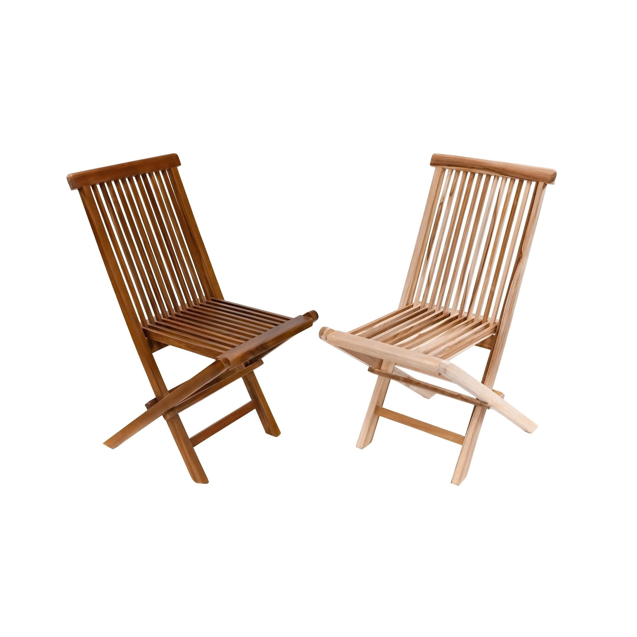 Nordic Teak Brown Armless Folding Patio Chair