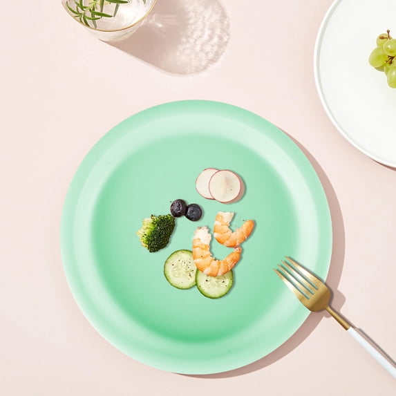 Nordic Style Plastic Dinner Plates - Multi Color Round Plates for Party Picnic Camping, Shatterproof and Microwave Dishwasher Safe, Stackable Unbreakable Serving Dish
