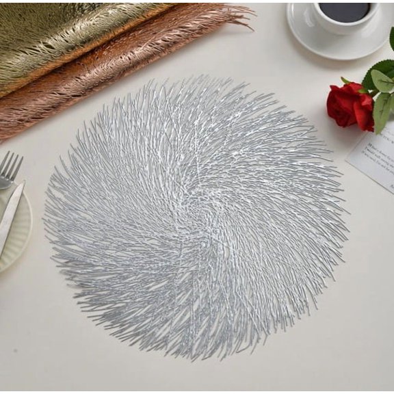 Nordic Style Round Silk Insulation Pads - Set of 2 Elegant Tea Coasters for Home & Hotel Dining