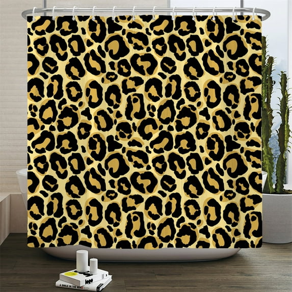 Nordic Style Sexy Leopard Print Shower Curtain Bathroom Fabric Polyester Waterpr