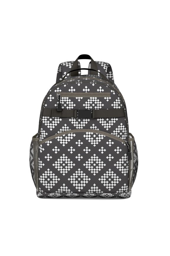 Nordic Style Students Backpack Abstract Geometric Bag with Rustic Bohemian Design, Lightweight and Spacious for , Travel, and Daily Use