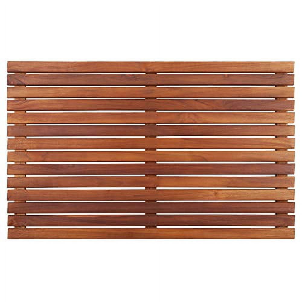Nordic Teak 31.4" x 19.6" Slatted Shower and Bath Mat