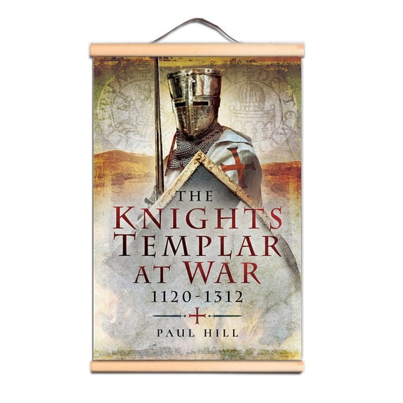 Nordic Style Wall Artwork Canvas Pictures Knights Templar Posters and Prints Wooden Scroll Hanging Painting Christian Crusade Tapestry Home Decor Living Room 0,Multicolor,11.8X17.7 inches