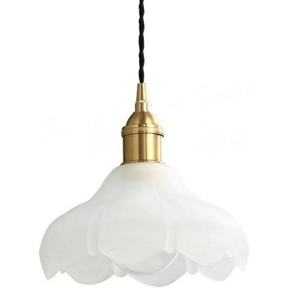 Nordic Style White Glass Pendant Lamp, Modern Simple Pendant Light Fixture, Decorative Rustic Pendant Lighting for Kitchen Island, Personalized Pendant for Dining Room Sink Over Table Hallway