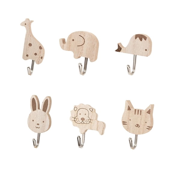 Nordic Styles Shape Wood Wall Hook for Childrens Room Organization