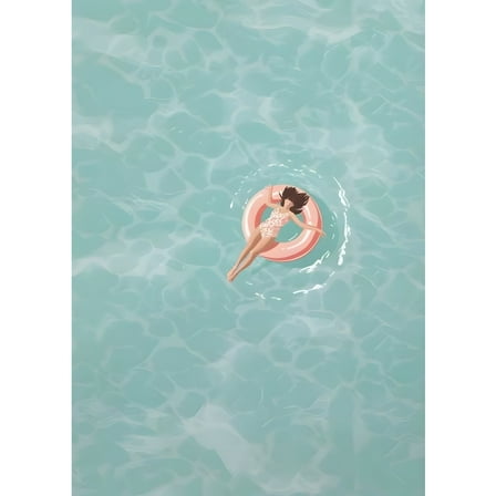 Nordic Summer Beach Ocean Poster Wall Art Swimming Pool Party Boat Print Living Room Home Decor, UNFRAMED 8x12