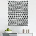 thumbnail image 1 of Nordic Tapestry, Swedish Folk Art with Dalecarlian Horse Silhouettes and Ornate Flower Motifs, Fabric Wall Hanging Decor for Bedroom Living Room Dorm, 5 Sizes, Black and White, by Ambesonne, 1 of 1