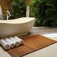 thumbnail image 1 of Nordic Teak 59" x 35" Extra Large Oiled Shower and Bath String Mat with Rubber Footing - Brown, 1 of 11