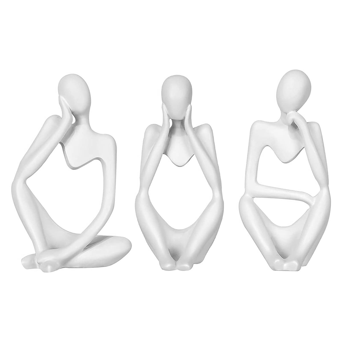 Nordic Thinker Statue Abstract Thinker Sculpture 3Pcs Resin Thinker