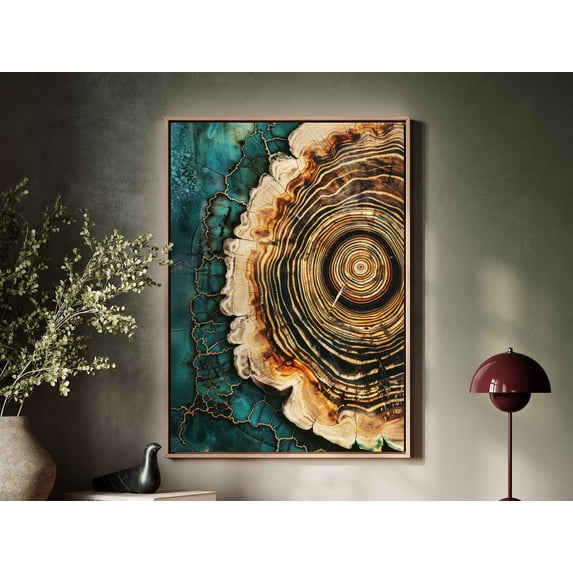 Floaitng Tree Nordic Tree Ring Portrait Organic Float Nature Modern Nordic Art Poster ...