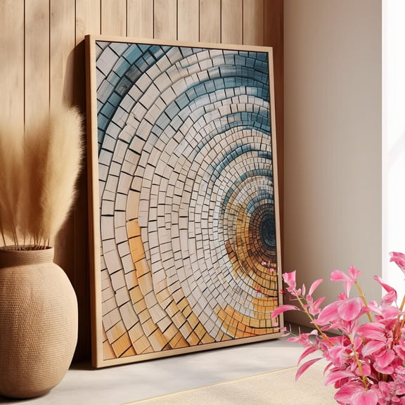 Nordic Tree Ring Wall Art, Colorful Woodcut Nature Decor, Unframed Paper Print Size 8x12