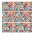 thumbnail image 1 of Nordic Tribal Boho Flax Placemats Set of 6, 12x18 Inch Rustic Vintage Table Mats, Washable Artistic Ethnic Style Decor for Farmhouse Dining Room and Bohemian Kitchen Setup, 1 of 5