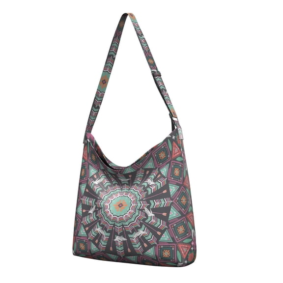 Nordic Tribal Crossbody Bag - Artistic Bohemian Shoulder Tote, Lightweight Adjustable Travel Purse