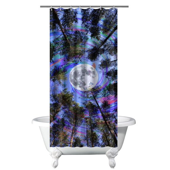 Nordic Tribal Style Shower Curtain 36x72 Inches Quick-Dry Polyester Bathroom Décor with Plastic Rings for Bathtub