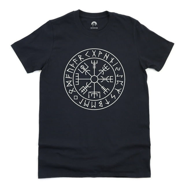 Nordic Vegvisir Compass Viking Runes Gothic Norse Viking Gift Tee ...