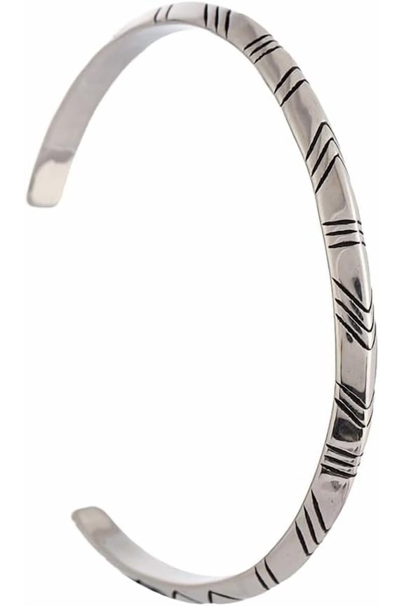 Nordic Viking Cuff Bangle, Vintage Stainless Steel Bangle Bracelet, Medieval Jewelry Gift