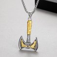 thumbnail image 1 of Nordic Viking Warrior Odin Axe Raven 14K White Gold Necklace Men's Fashion Hip Hop Charm Amulet Pendant  Vintage Jewelry Gift, 1 of 7
