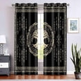 thumbnail image 1 of Nordic Vikings Print Curtain,Viking Tree of Life Curtains Room Darkening Thermal Insulated Blackout Window Drapes for Living,Bedroom,2 Panels-42"W x 45"L (Pack of 2), 1 of 7
