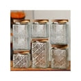 thumbnail image 1 of Three-Piece Vintage Nordic Style Glass Storage Jar Set with Floral Patterns, Square Clamshell Design for Kitchen Pantry Organization, 1 of 11