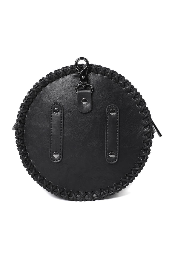 Nordic Waist Bag Vintage PU Leather Medieval Embossed Side Bag Belt Pouch for Historical Reenactment and Festivals