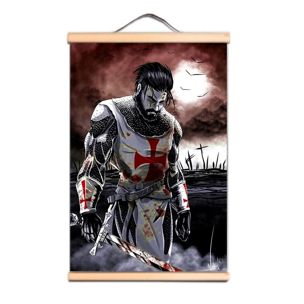 Nordic Wall Art Canvas Pictures Vintage Knights Templar Armor Warrior ...