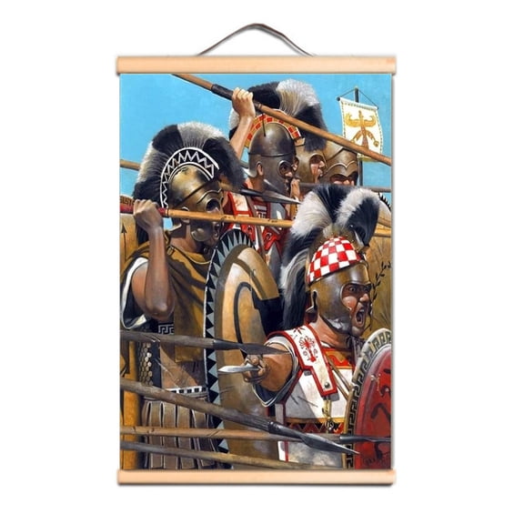 Nordic Wall Art Canvas Pictures Vintage Knights Templar Poster Wooden Scroll Hanging Painting Printed Home Living Room Decor 3,Multicolor,11.8X17.7 inches