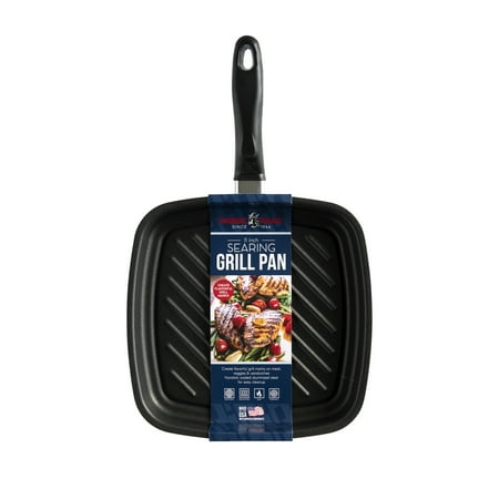 Nordic Ware 10" Nonstick Searing Grill Pan, Black 11.1" x 17.9" x 3.5"