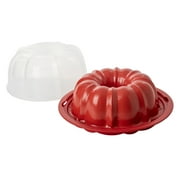 Nordic Ware 12 Cup Formed Original Nonstick Aluminum Bundt + Cake Keeper Set