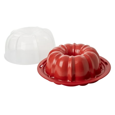 Nordic Ware 12 Cup Formed Original Nonstick Aluminum Bundt + Cake Keeper Set