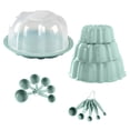 thumbnail image 1 of Nordic Ware 16pc Bundt Baking & Measuring set, Bundt, Plastic Keeper, Measuring Spoons and Cups, Sea Glass Blue, 1 of 13