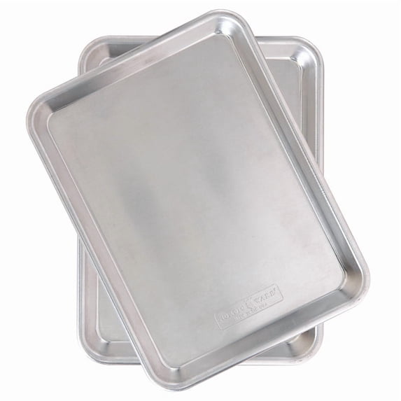 Nordic Ware Naturals Baker's Quarter Sheet Pan Set 2-Pack Off-White Aluminum for Baking and Roasting
