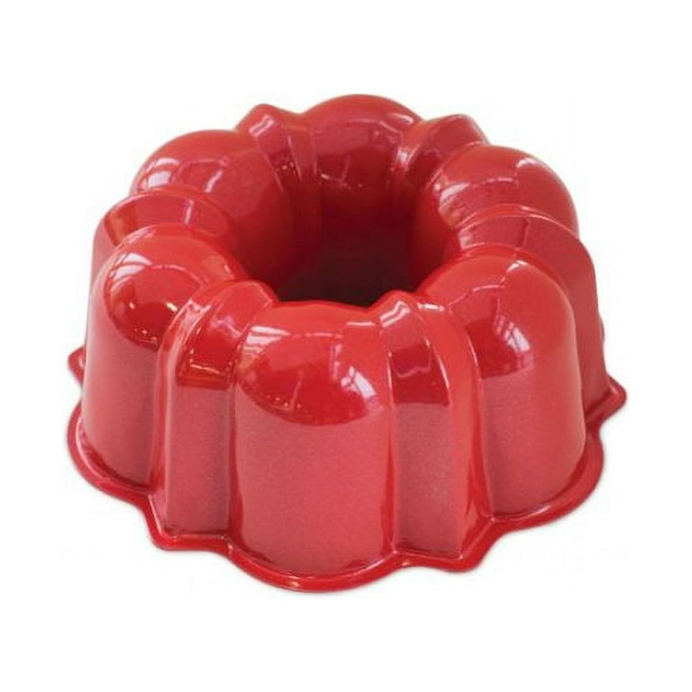 Retro Nordic Ware 6 cup bundt cake pan. Red and white