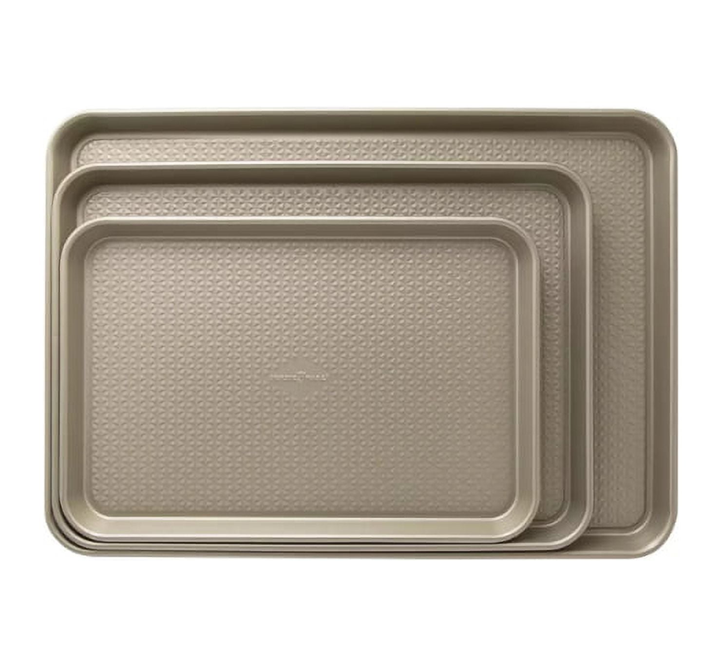 Nordic Ware 3-Piece Nonstick Baking Sheet Pan Set, Size: Set of Three 10x15, 12x17,14,,20, Silver